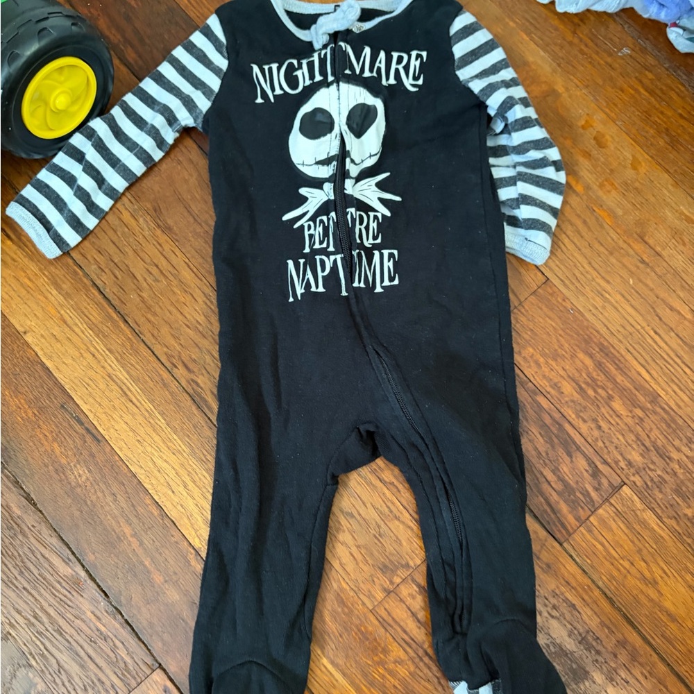 Disney Black and Gray Striped Kids One Piece